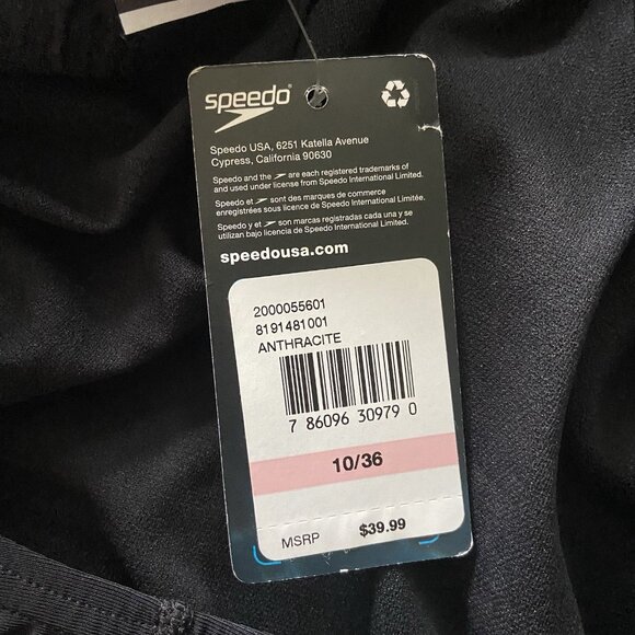 NWT Speedo Pro LT One Piece Swimsuit Black Size 10 / 36 Racerback Training Suit - Picture 6 of 6